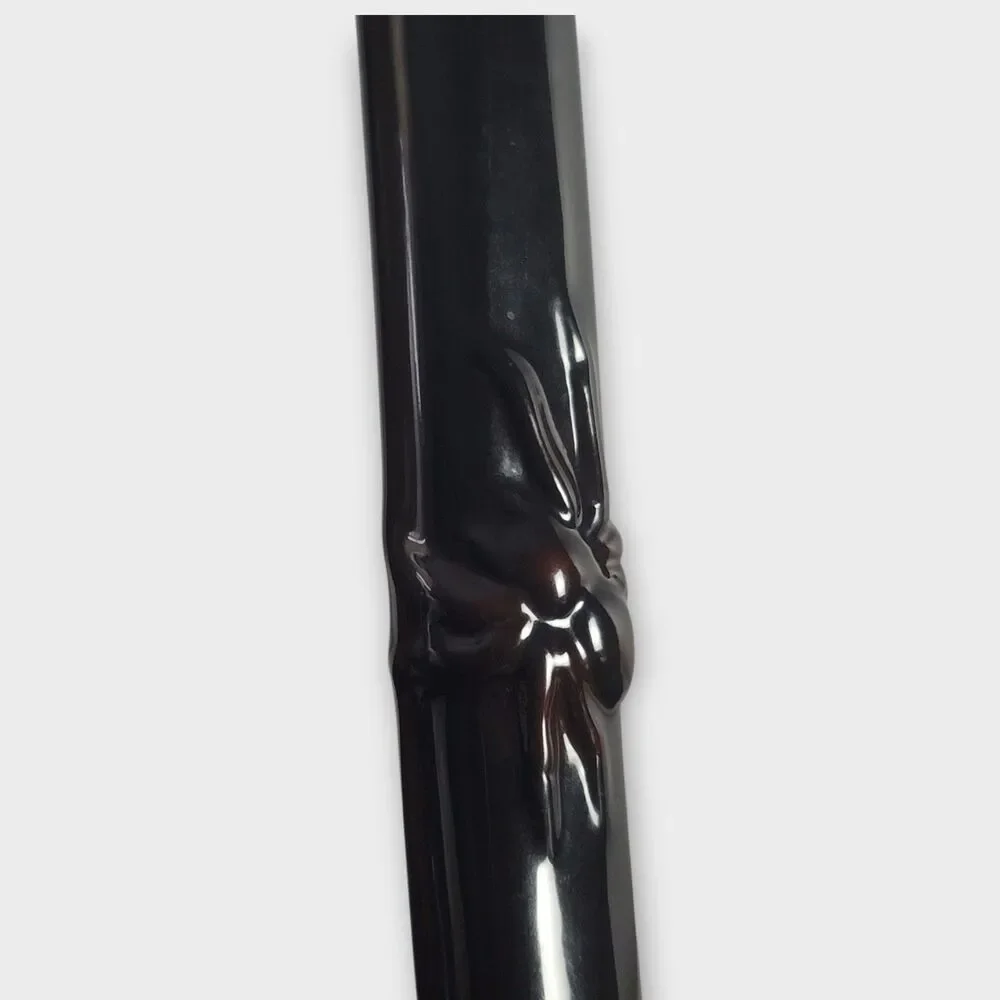 Vintage Ceramic Long Soup Tureen Ladle Black Glazed 12 Inches